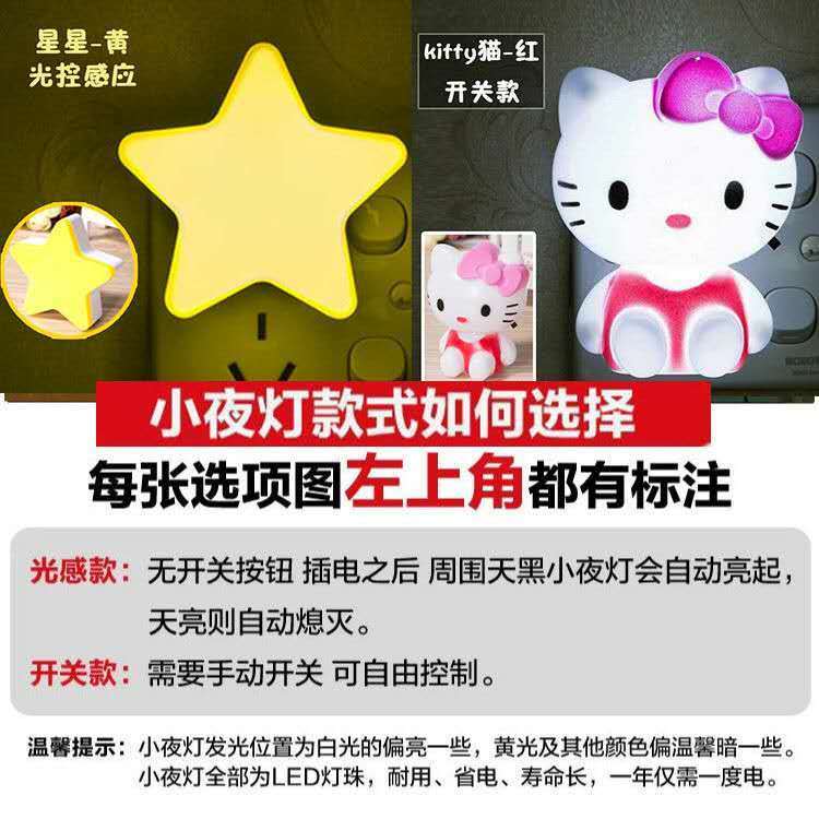 Small Night Lamp Light-Controlled LED Plug-in Switch Lights Socket Energy-Saving Lamp Induction Lamp Baby Feeding Lamp Bedroom GenOptics Aura Essence