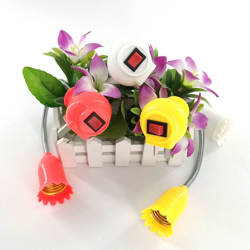 Rotating Lengthened Lamp Holder Converter Plug-in Socket Lamp Plug-in with Switch Creative Vase-Type Screw LED Lamp Holder