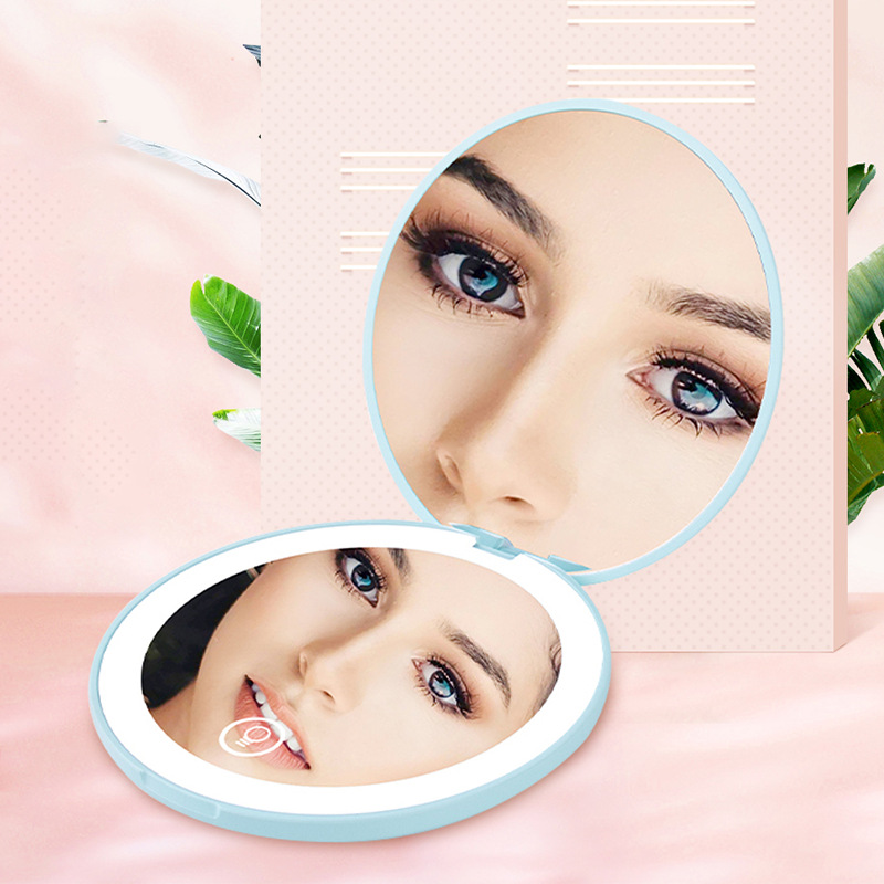 Led Make-up Mirror Gift Mirror Gift Mirror Double-Click Lighting Electrodeless Dimming Magnetic Switch Type-C Interface