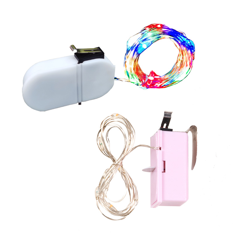 Open the Cover to Light Gift Box Button Lighting Chain Gift Box Copper Wire Color Light Led Switch Battery String Automatic Light