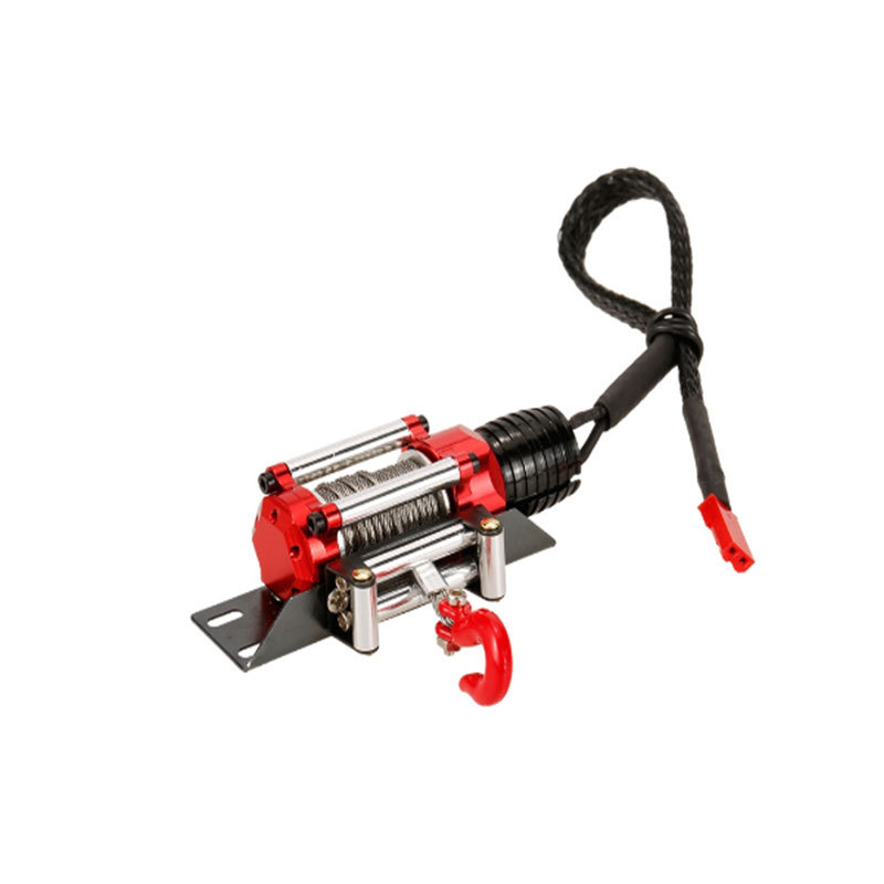 Simulated Climbing Car10 TRX4 Metal Winch D90 Scx10 II Steel Wire Winch Rescue Accessories with Switch