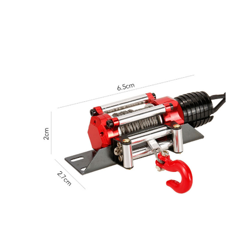 Simulated Climbing Car10 TRX4 Metal Winch D90 Scx10 II Steel Wire Winch Rescue Accessories with Switch