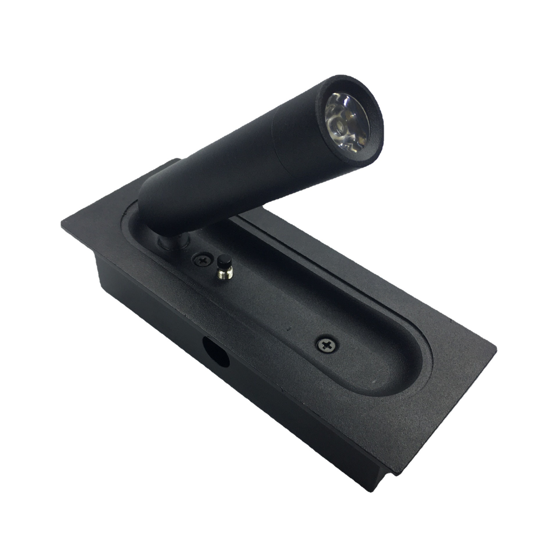 Embedded LED Wall Lamp Aluminum High-Grade Angle Adjustable Push-Type Auto Switch Reading Lamp Hotel Room Bedside Wall Lamp