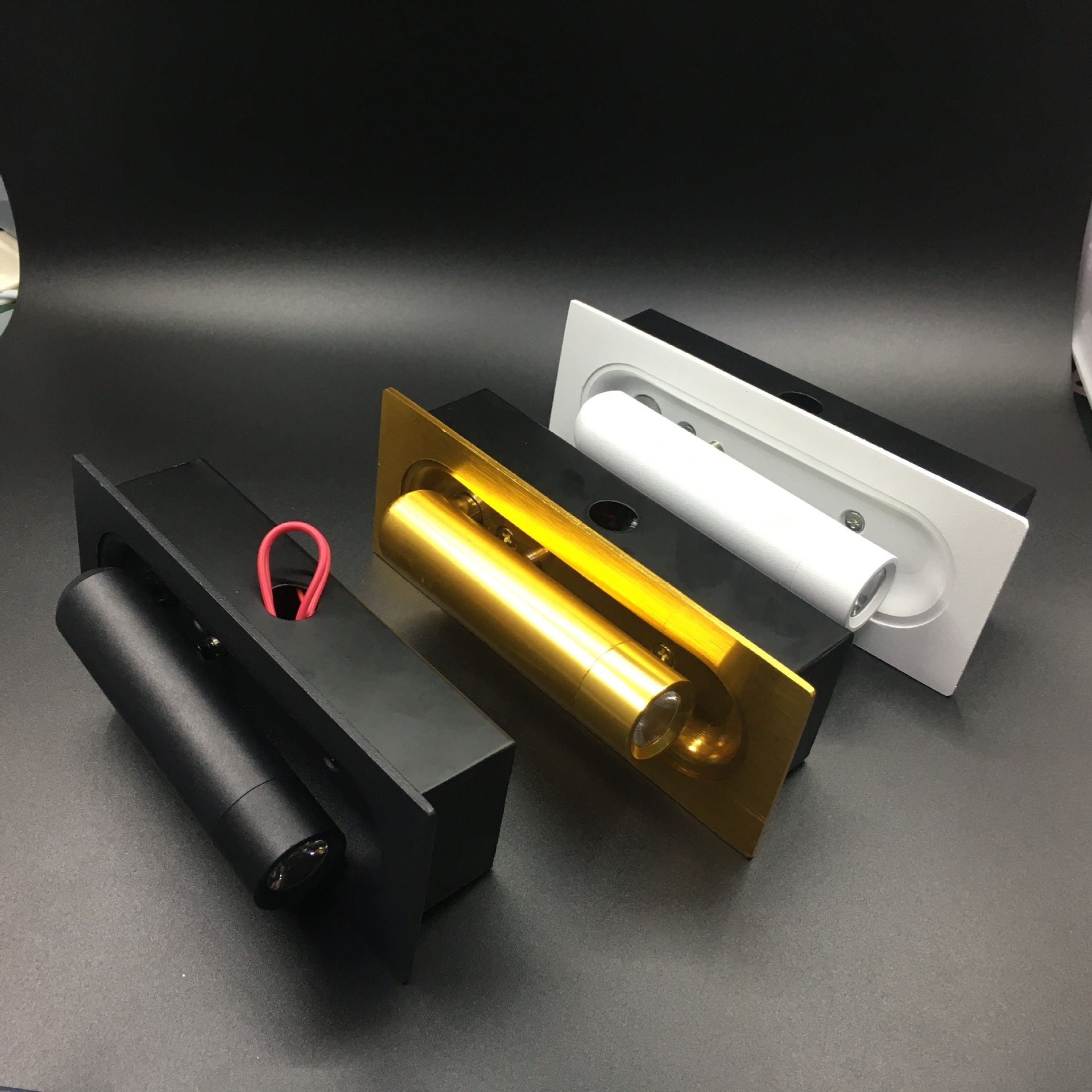 Embedded LED Wall Lamp Aluminum High-Grade Angle Adjustable Push-Type Auto Switch Reading Lamp Hotel Room Bedside Wall Lamp