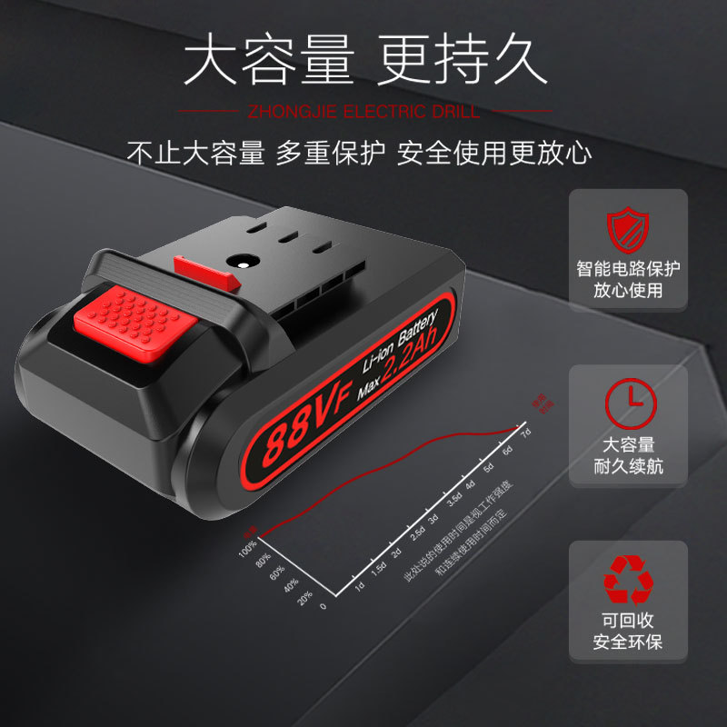 German Joint Venture 88vf Cordless Drill Lithium Electric Drill Household Pistol Drill Electric Hand Drill Electric Screwdriver Electric Screwdriver Electric Switch