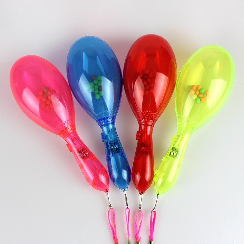 LED Light-Emitting Sand Ball Switch Rattle Flash Plastic Sand Ball Light-Emitting Sand Hammer Sports Meeting Cheer Creative Props