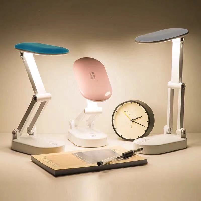 Folding Portable Table Lamp with LED Dual-Purpose Charging and Plug-in Electrodeless Dimming Three-Gear Arbitrary Switching White Light Warm Light