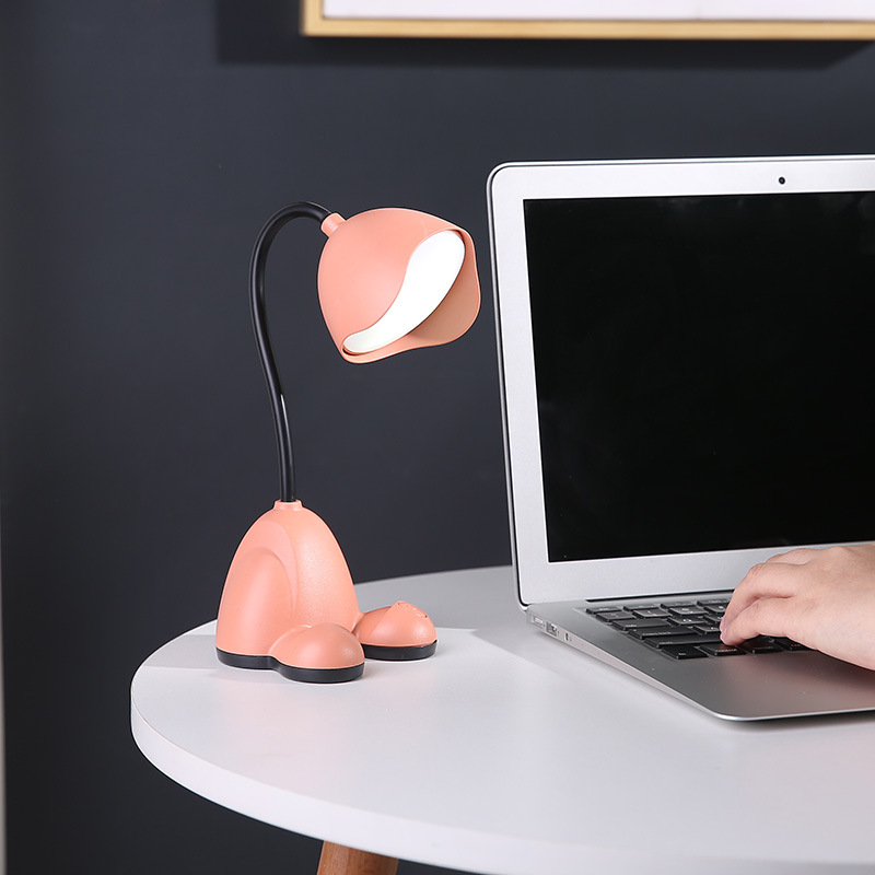Cartoon Creative LED Bedside Table Lamp Can Be Stored One-Button Switch Reading Eye Protection Desktop Lamp Office White Light