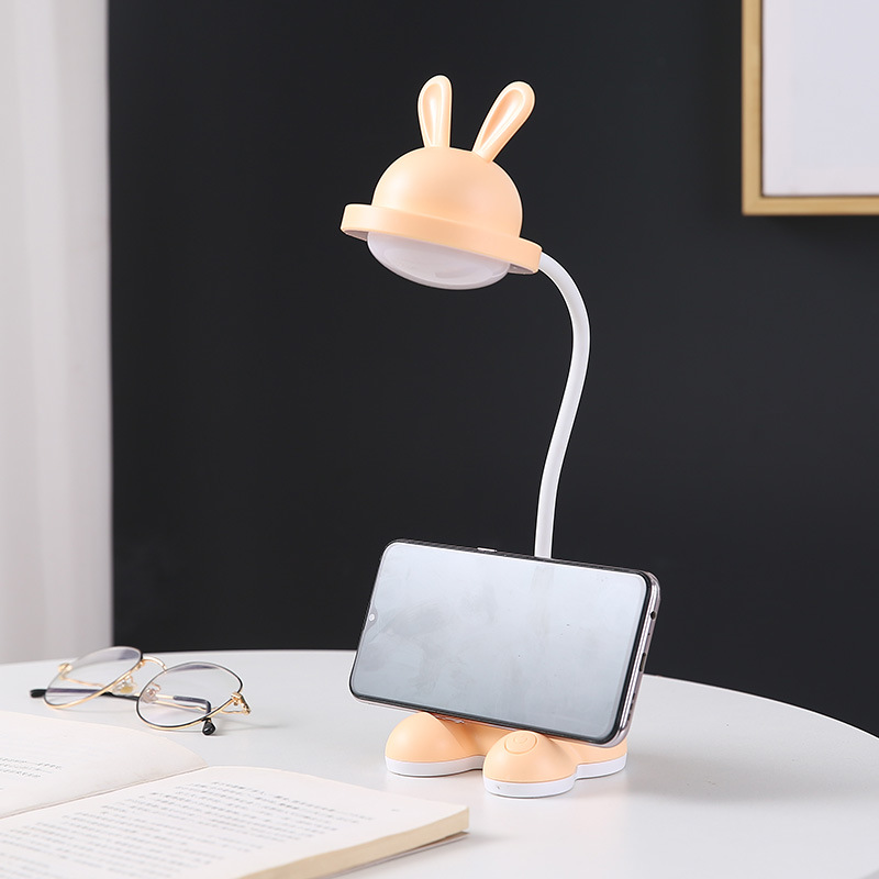 Cartoon Creative LED Bedside Table Lamp Can Be Stored One-Button Switch Reading Eye Protection Desktop Lamp Office White Light