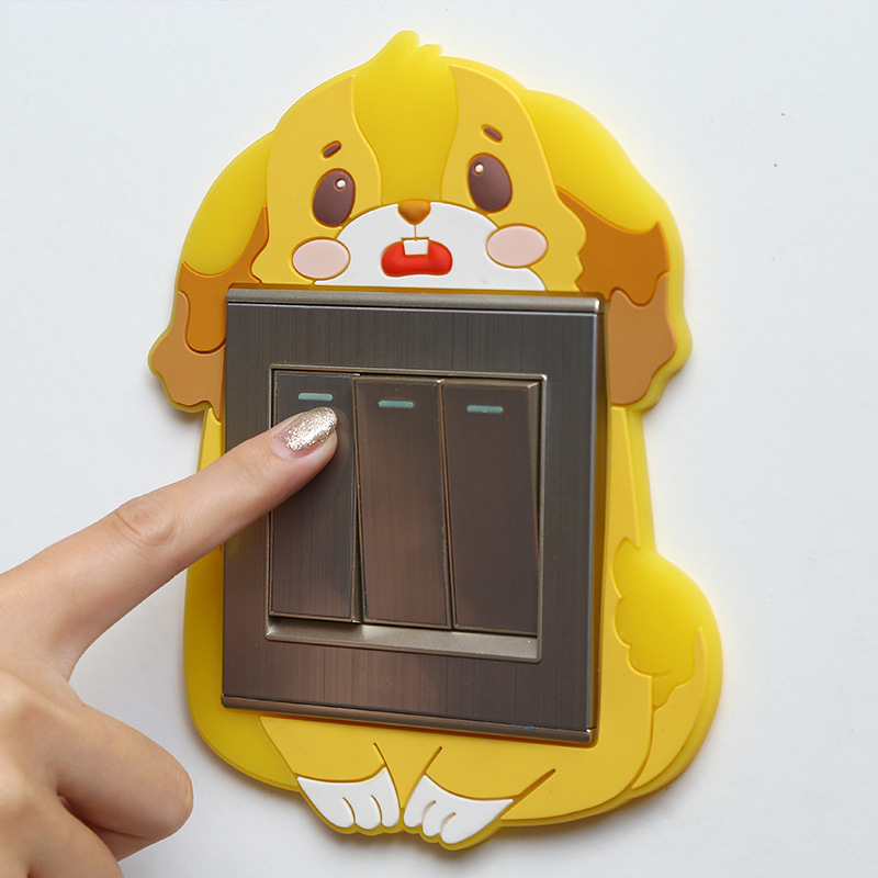 Seamless Cartoon Luminous Switch Sticker Wall Sticker Protection Creative Living Room Bedroom Wall Lamp Socket Cover