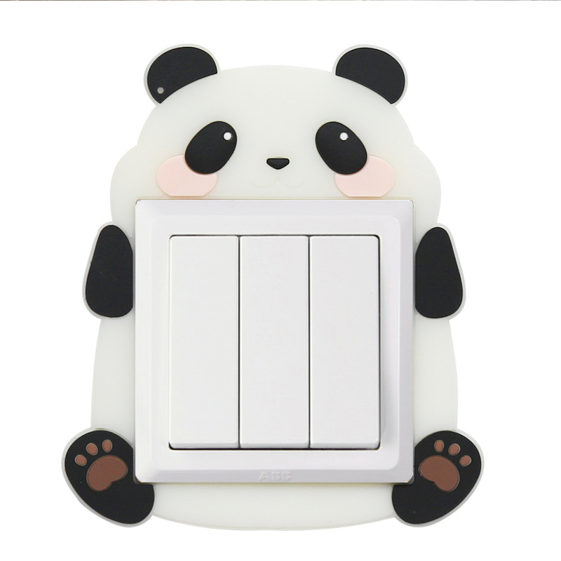 Seamless Cartoon Luminous Switch Sticker Wall Sticker Protection Creative Living Room Bedroom Wall Lamp Socket Cover