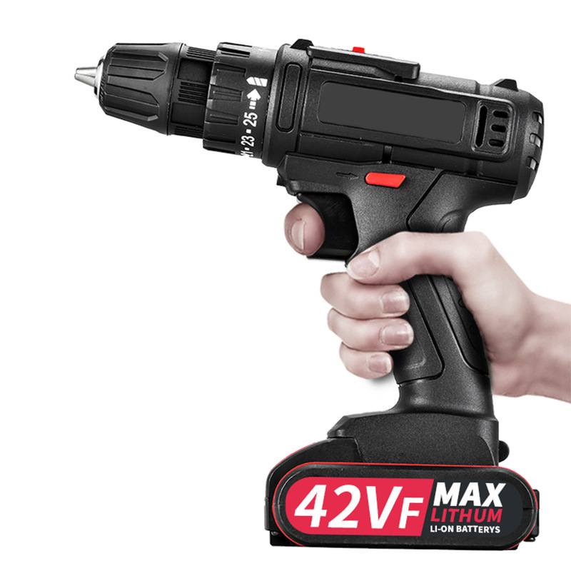 Double Speed Cordless Drill Household Electric Tool Electric Screwdriver Impact Drill Electric Switch Pistol Drill Electric Hand Drill Lithium Electric Drill