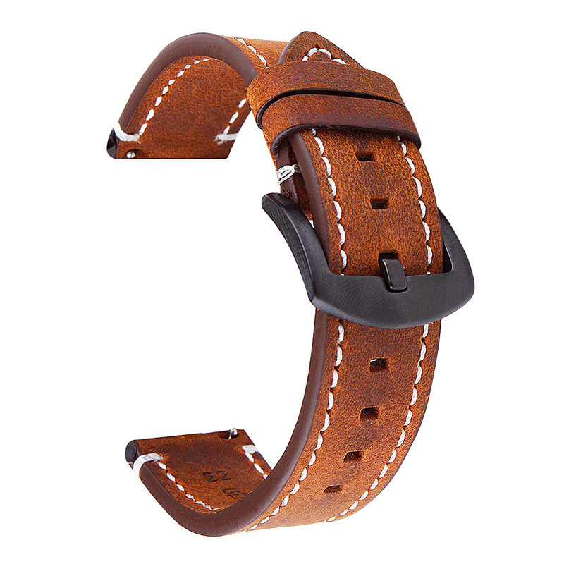 Watch Accessories Hot Sale Real Leather Watch Strap Crazy Horse Retro Full Leather Watch Strap Switch Raw Ear Moto Gears3