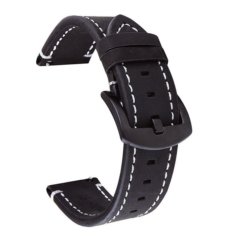 Watch Accessories Hot Sale Real Leather Watch Strap Crazy Horse Retro Full Leather Watch Strap Switch Raw Ear Moto Gears3