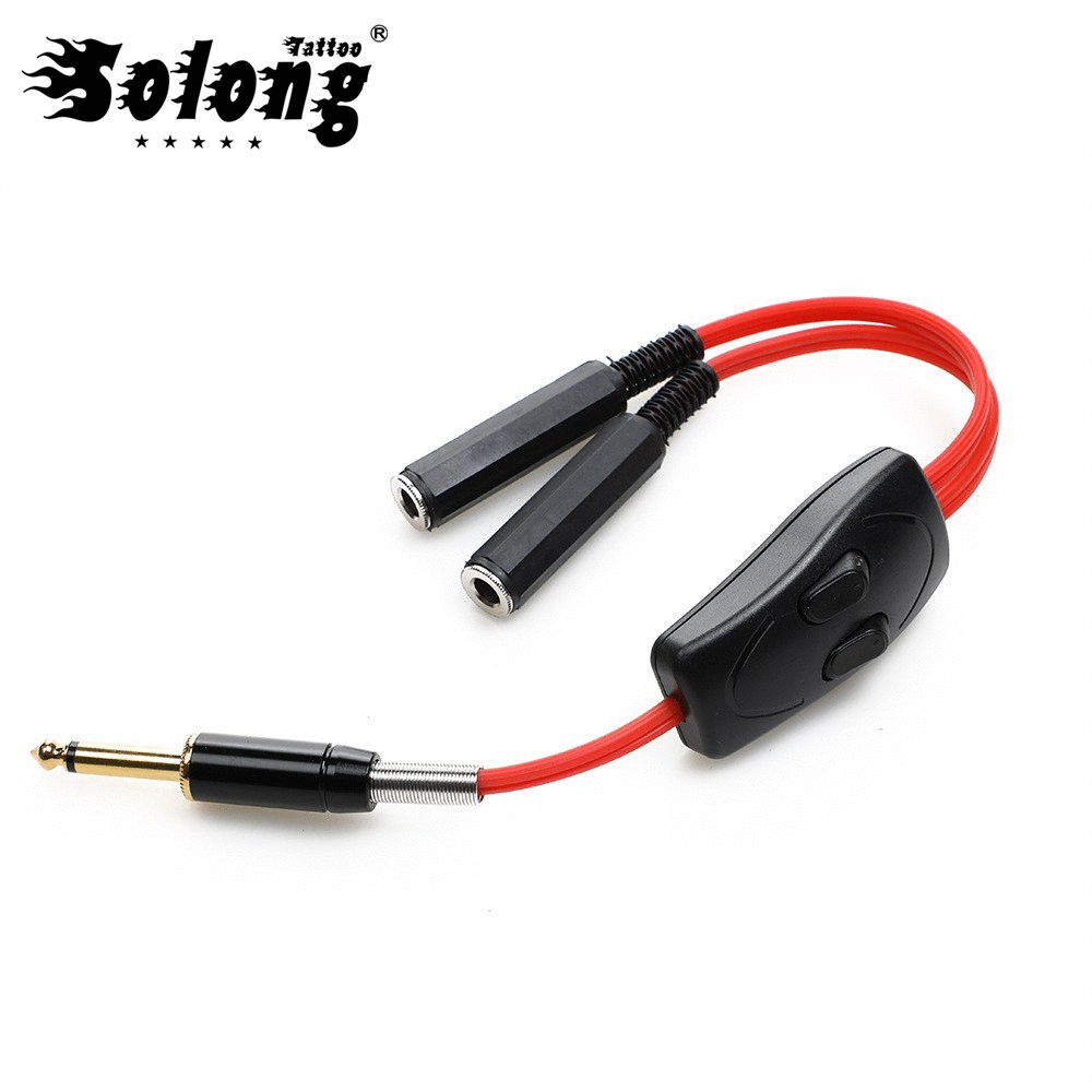 Solong Tattoo Tattoo Material Hook Line Cooper Wires Dual-Control Switch One Divided into Two Connecting Line Tattoo Machine Accessories Cross-Border Supply