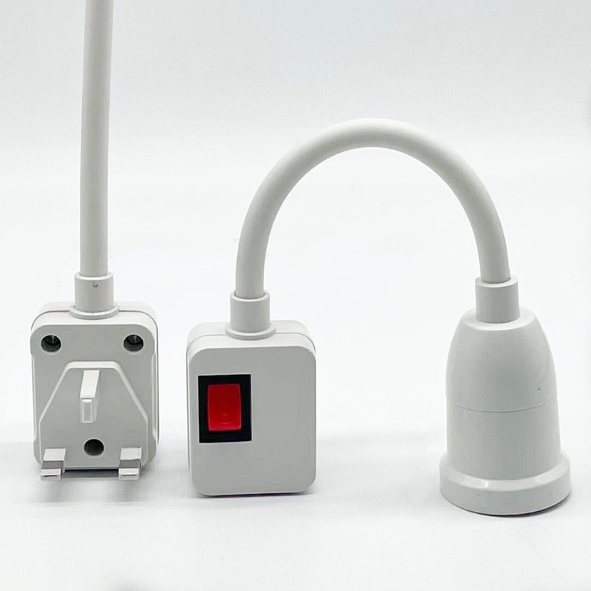 Adhesive universal lamp holder converter plug socket lamp plug hose with switch E27 screw LED wall lamp holder