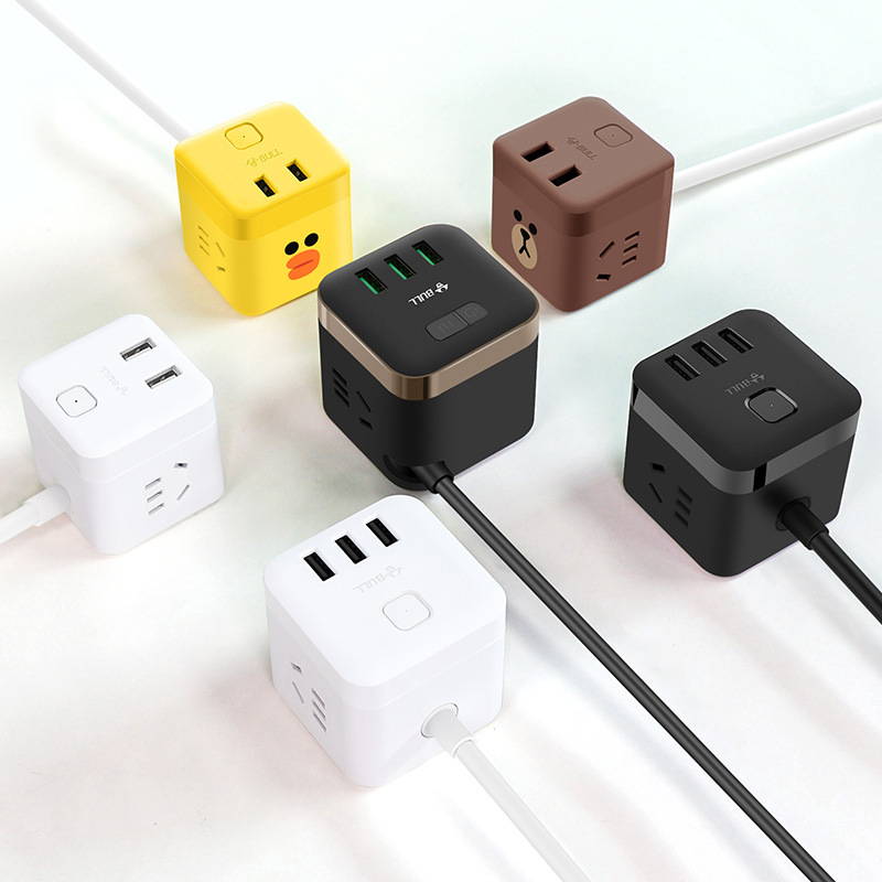 Bull Socket with Wire Smart USB Power Strip Patch Board Household Multi-Function Switch Panel Power Supply Patch Board