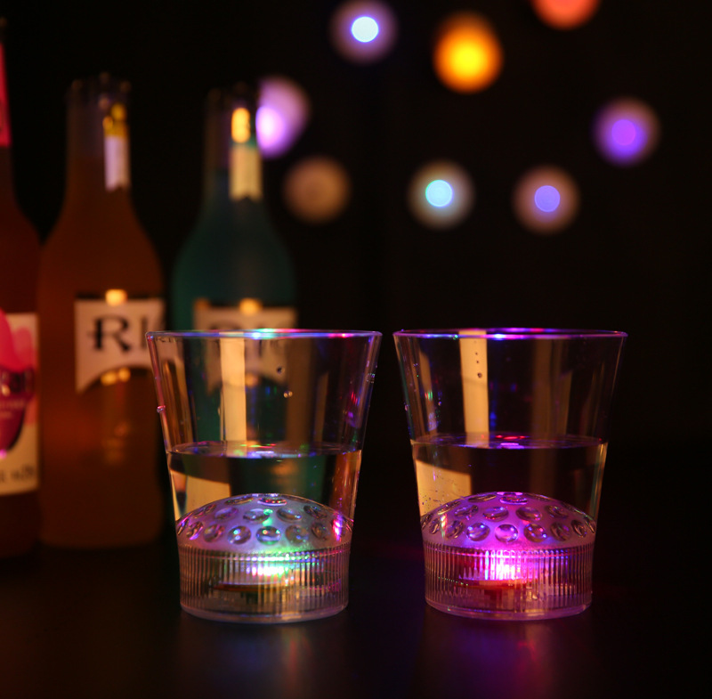 Luminous Cup Button Switch Cup LED Flash Cup Colorful Plastic Cup Luminous Cup Gift Projection Cup