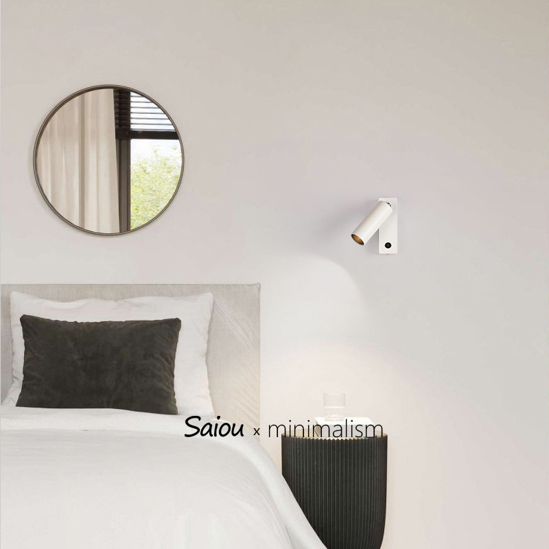 Bedroom Bedside Lamp Wall Lamp Nordic Simple Modern Aisle with Switch Adjustable Eye Protection Led Hotel Reading Lamp