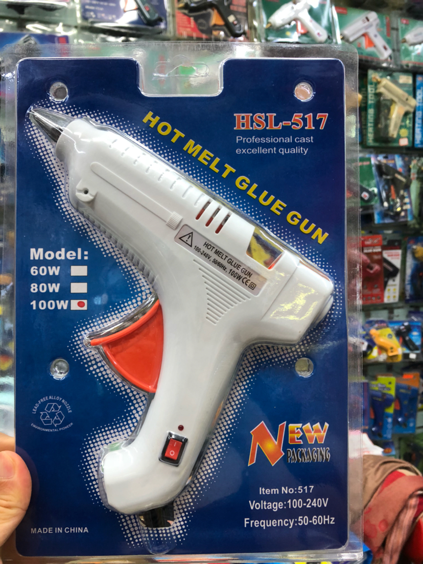 Hot melt glue gun 100W with switch Blue and white all-purpose glue gun