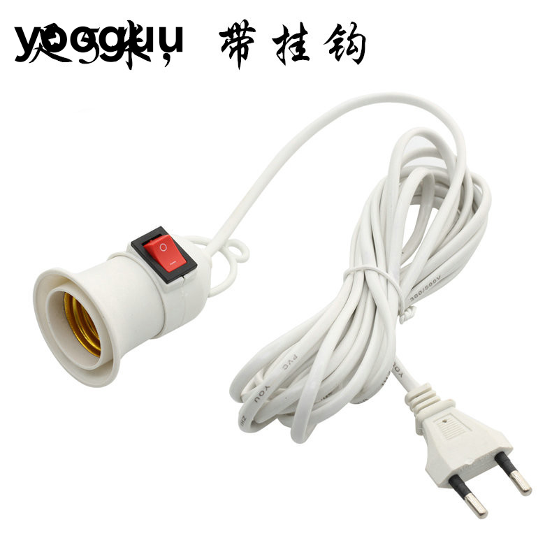 5 M 4 M 3 M Socket Cable European and American Standard Suspension Lamp Holder with Wire E27 Screw with Switch Two