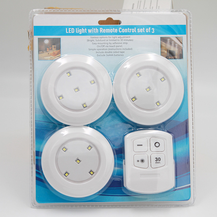 Factory Hot Selling Product Remote Control Night Light 5led Small Night Lamp Cob Touch Switch Cabinet Light Touch Lamp