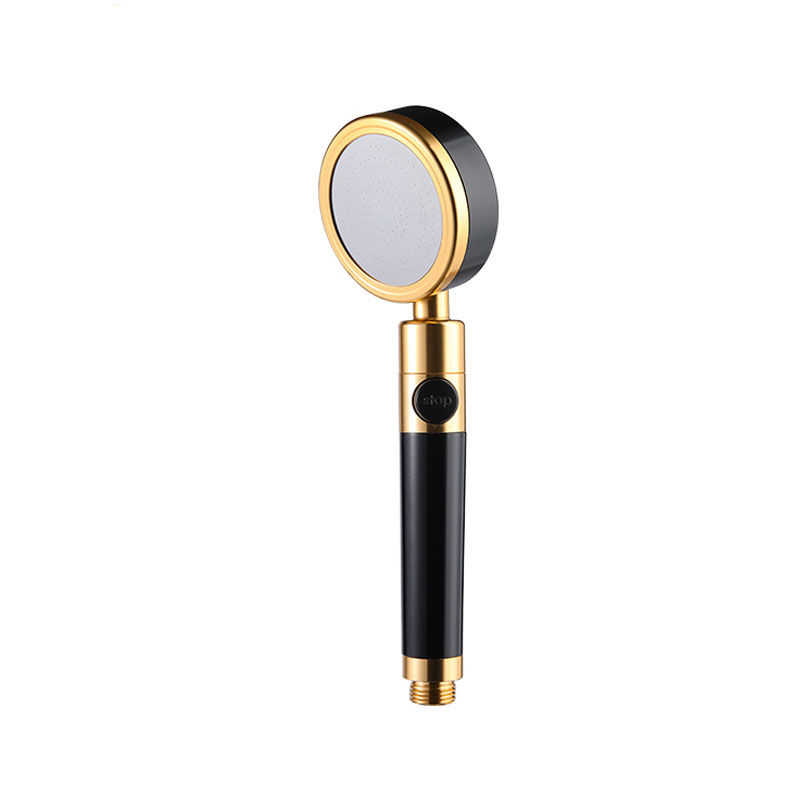 Metal Shower Nozzle Black Alumimum Aluminum Alloy Pressure Shower Nozzle and Hose Set with Switch Water Stop