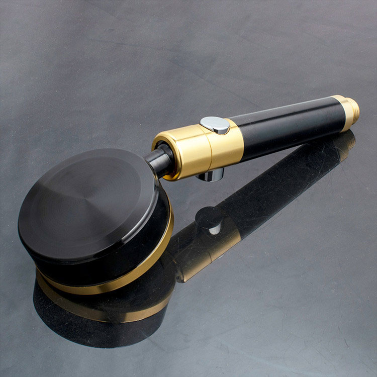 Metal Shower Nozzle Black Alumimum Aluminum Alloy Pressure Shower Nozzle and Hose Set with Switch Water Stop