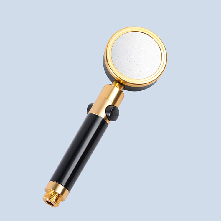 Metal Shower Nozzle Black Alumimum Aluminum Alloy Pressure Shower Nozzle and Hose Set with Switch Water Stop