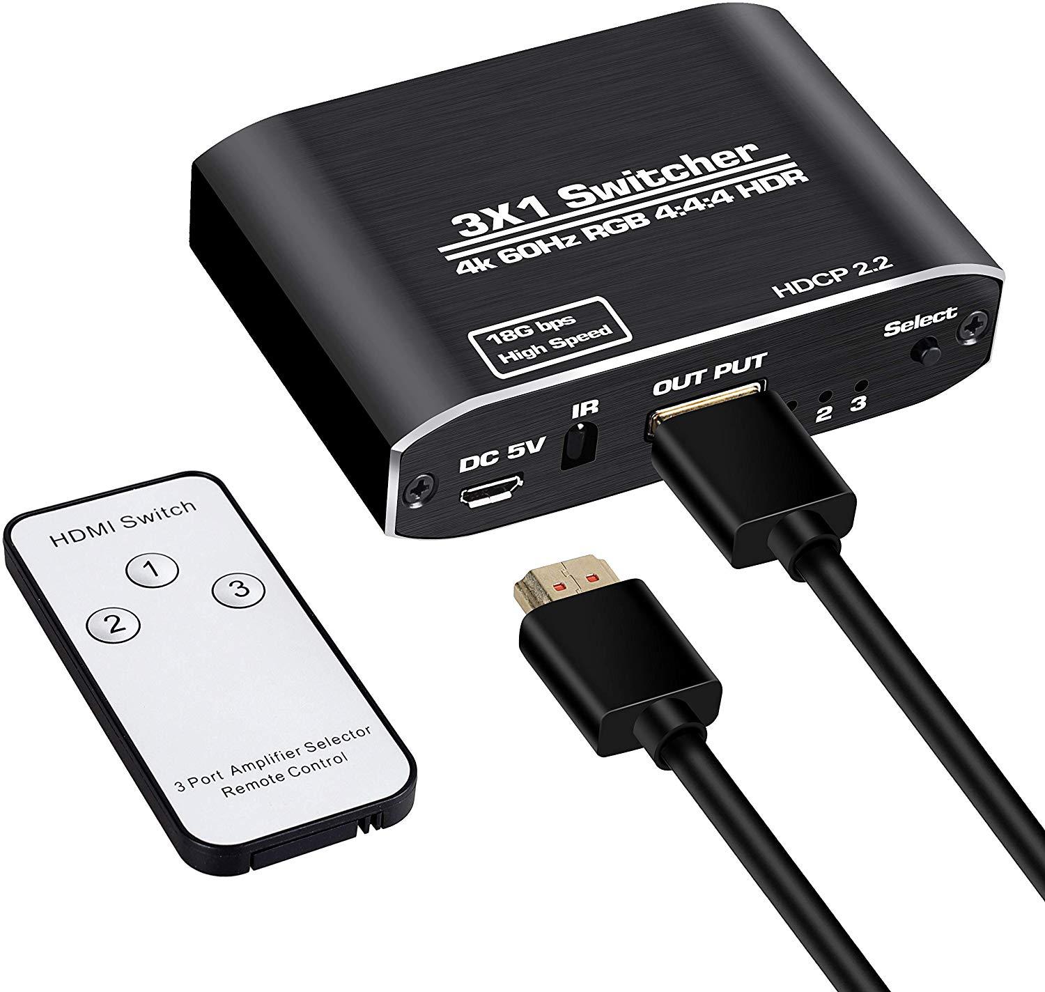 Factory Hdmi2.0 Switcher HDMI Three-Input and One-Output HDMI Switcher 3-Switch 