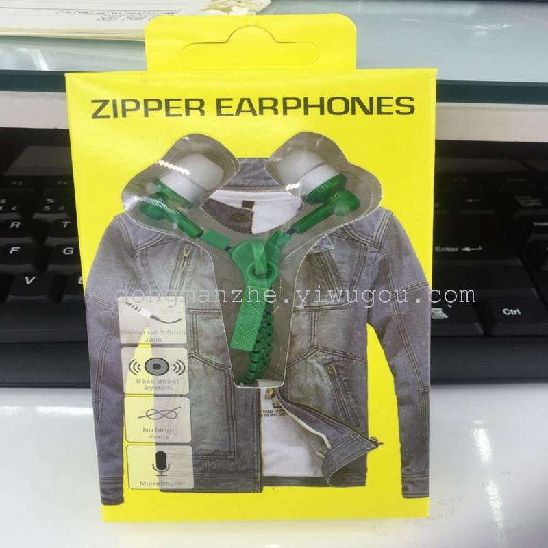Zipper with label switch with a stereo headset
