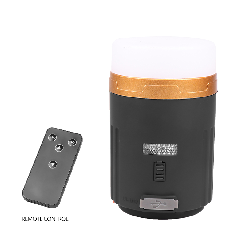 Cross-border LED strong light camping lamp built-in battery remote control switch input and output with hook contains magnet camping lamp