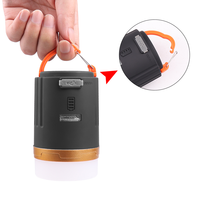 Cross-border LED strong light camping lamp built-in battery remote control switch input and output with hook contains magnet camping lamp