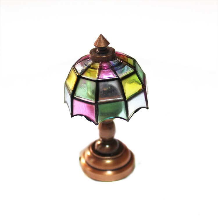 1:12 Dollhouse Accessories Dollhouse Table Lamp Will Light up without Power LED Light Toggle Switch