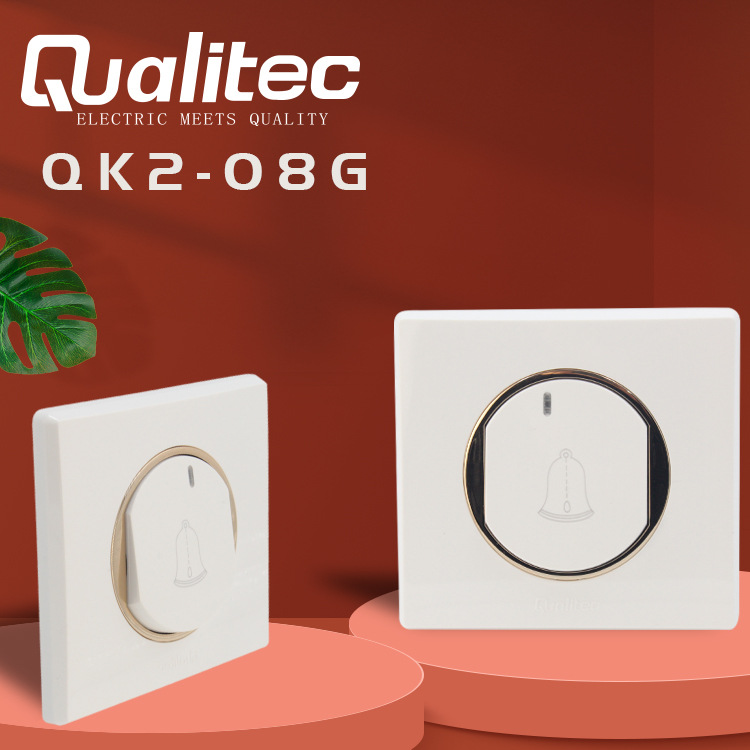 European-Style Wall Switch Single-Open Single-Control Double-Hole Double-Position French Wall Socket Board Anti-Electric Shock Socket New Gold-Plated Edge