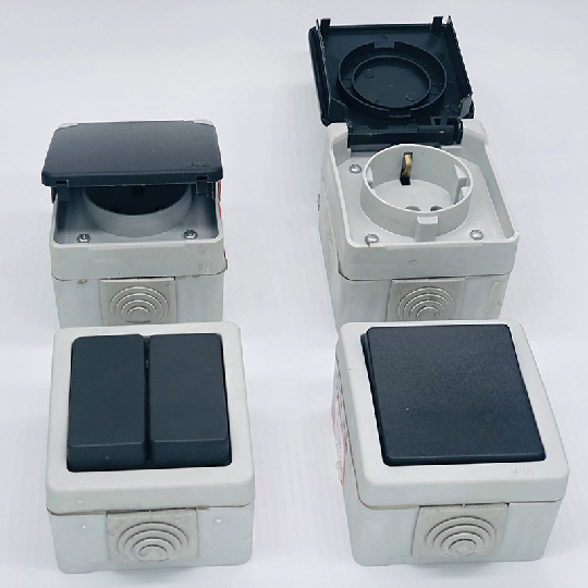 European waterproof double open double control single open socket switch ground plug ground wall switch