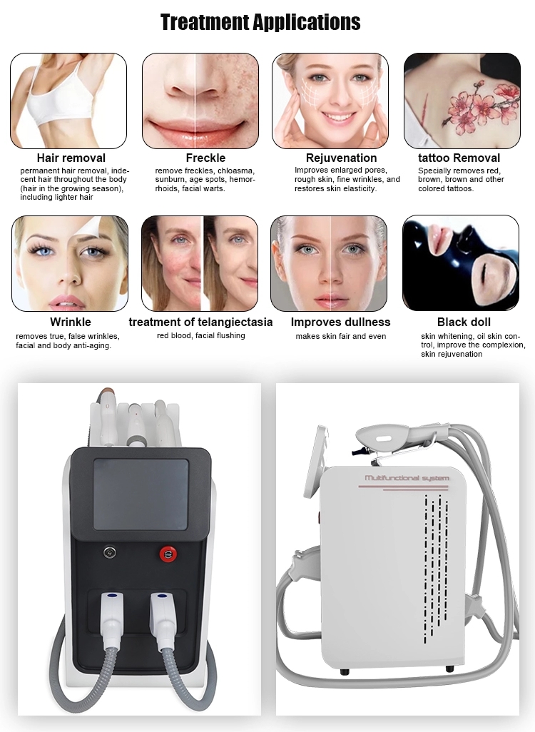 Q Switched nd yag Laser Tattoo Removal Machine 3in1Machine Treatment Carbon Peel Treatment Wrinkles Removal