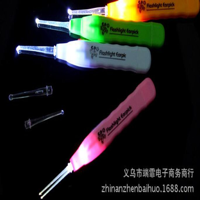 Spot wholesale with lamp ear spoon switch earwax cleaner color transparent earwax steak 1-2 yuan for daily use