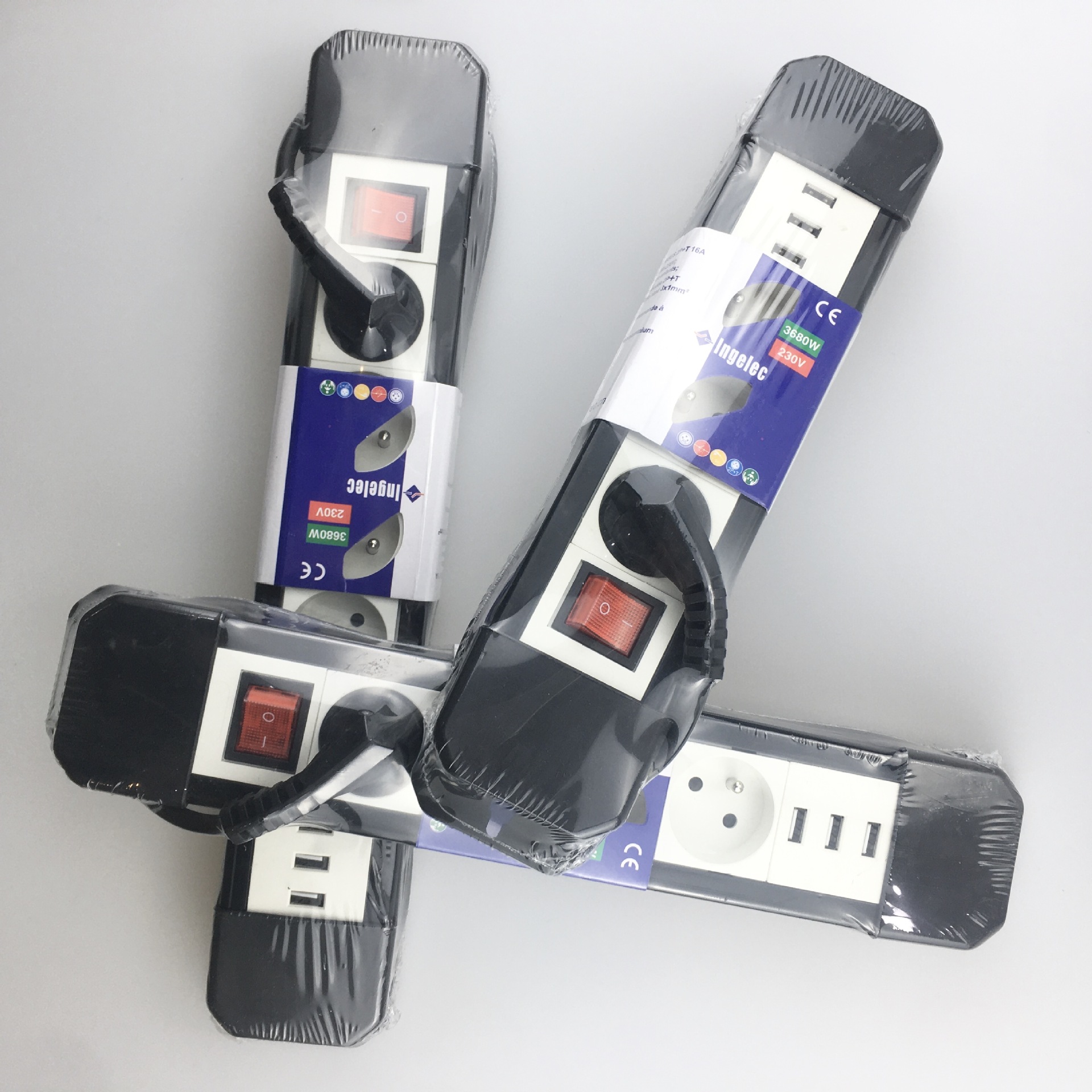 Power Strip Power Strip 3usb Socket French Socket European Standard French Standard Socket with Switch 1.5 M Patch Board