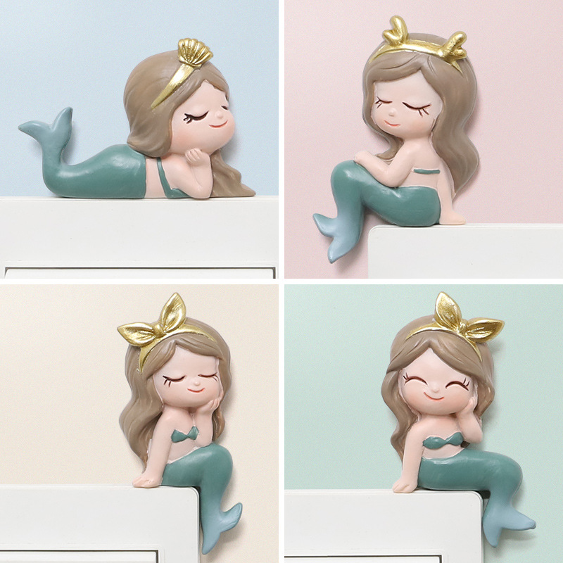 If Home Wall Switch Plate Resin Cartoon Decorations Three-Dimensional Mermaid Wall Switch Stickers Wall Stickers