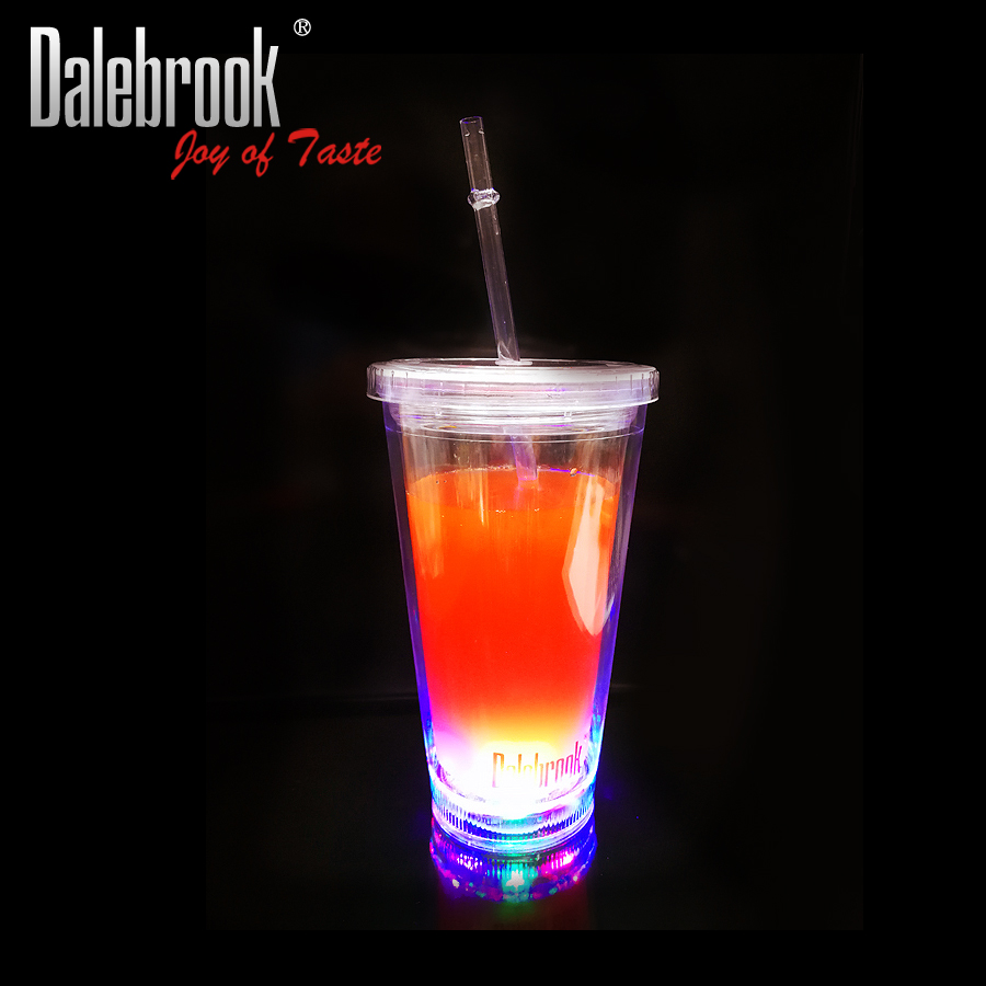 Dalebrook PS acrylic LED sensor switch color change colorful luminous juice drink cup