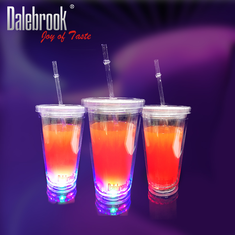 Dalebrook PS acrylic LED sensor switch color change colorful luminous juice drink cup