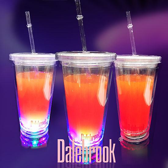 Dalebrook PS acrylic LED sensor switch color change colorful luminous juice drink cup