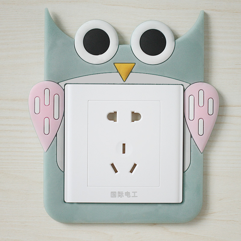 Free Paste Cartoon Soft Rubber Luminous Switch Stickers Socket Decorative Cover Protective Cover Washable 86 Type