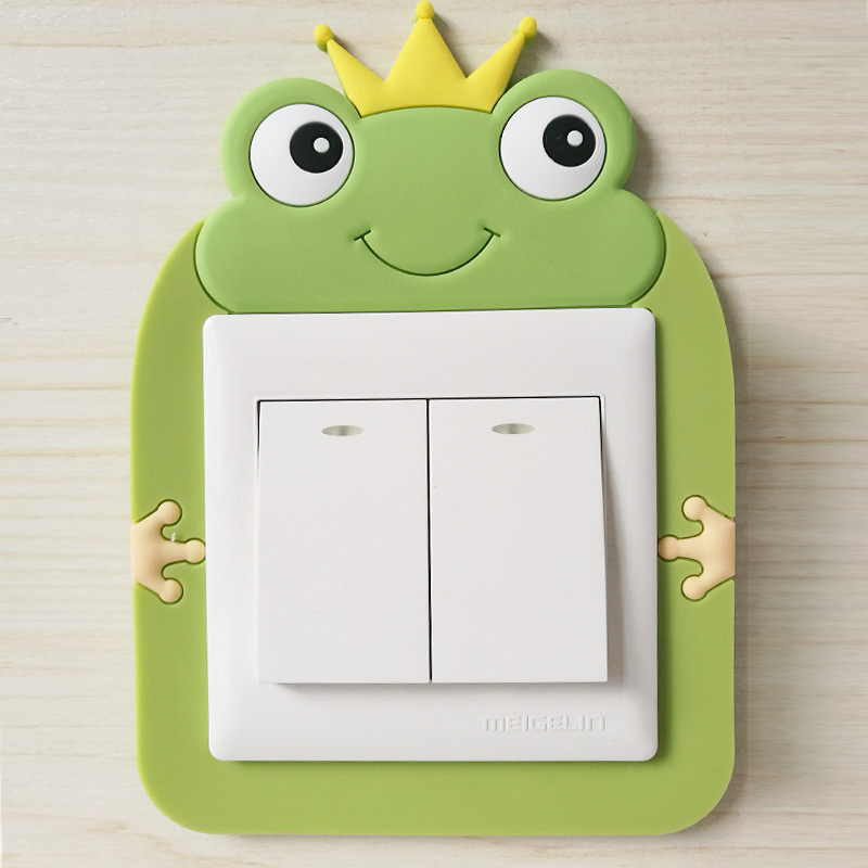 Free Paste Cartoon Soft Rubber Luminous Switch Stickers Socket Decorative Cover Protective Cover Washable 86 Type