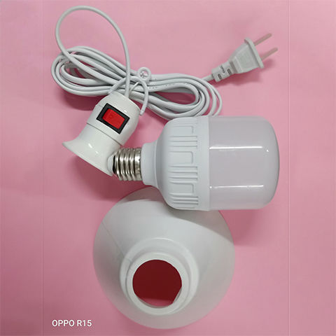 Switch with Line Plug-in Chandelier Head Bulb E27 Screw LED Energy-Saving Lamp Household Bedroom Bedside Temporary Lighting