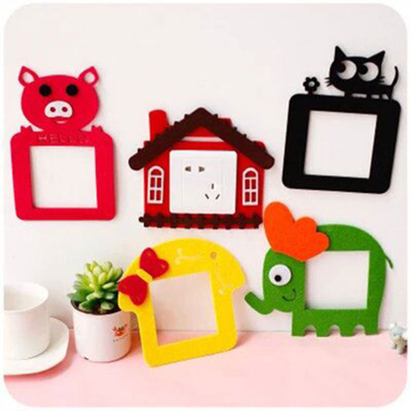 Felt Animal Switch Stickers Removable Kindergarten Classroom Decoration Environment Layout Wall Stickers