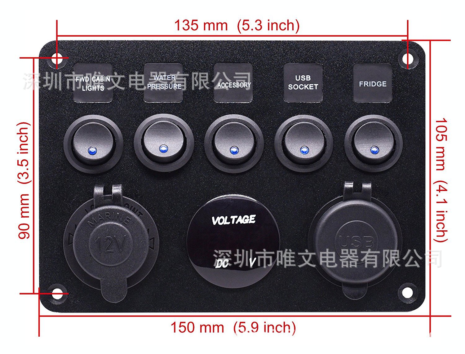 New 5-Bit Cat Eye Switch Dual Usb4.2a Cellphone Car Charger Digital Display Voltmeter Power USB 12V