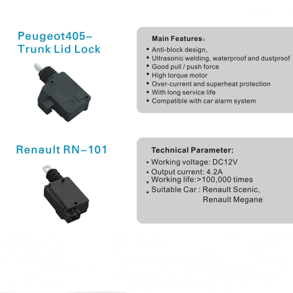 Renault central lock gun marks the car trunk lock glass lock switch