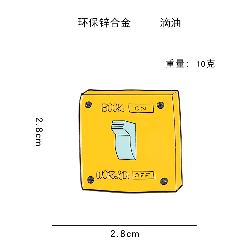 New Cartoon Lovely Switch Socket Brooch Dripping Oil Alloy All-Match Paint Backpack Denim Badge Brooch Custom
